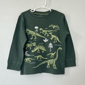Carter's Forest Green Dinosaur Skeleton Long Sleeve Tee